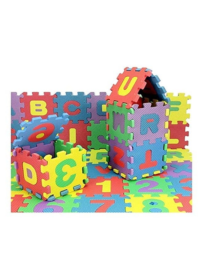 Shopfleet 36 Pieces Mini Puzzle Foam Mat for Kids, Interlocking Learning Alphabet and Number Mat for Kids (1 Pieces) - Image 1